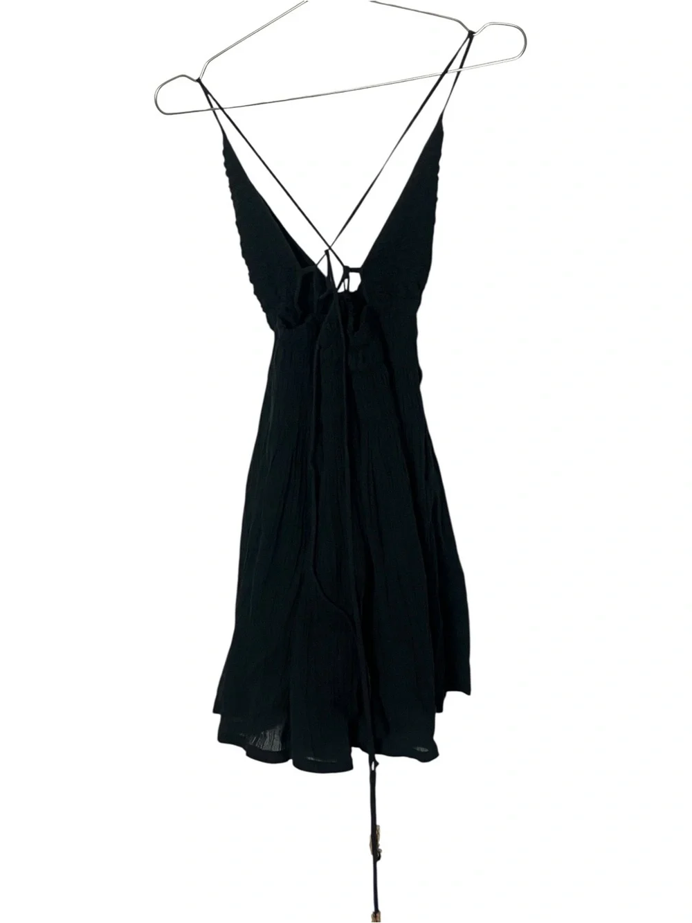 Free People Forever Favorite Mini Boho Dress Black XS
